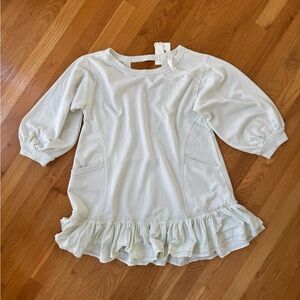 Anthropologie Ruffled Hem Lightweight Tunic/Mini - Pale Mint